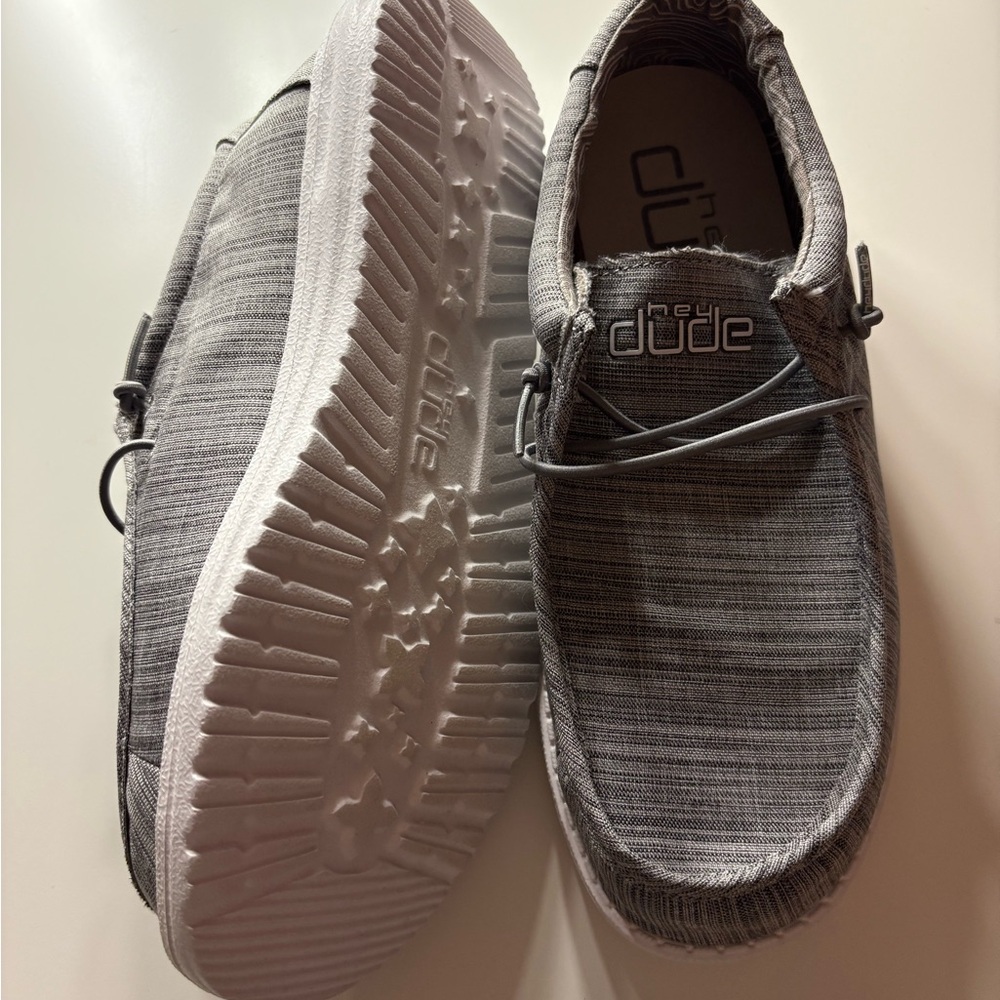 Hey Dude Gray Loafers with Elastic Slip-On Design